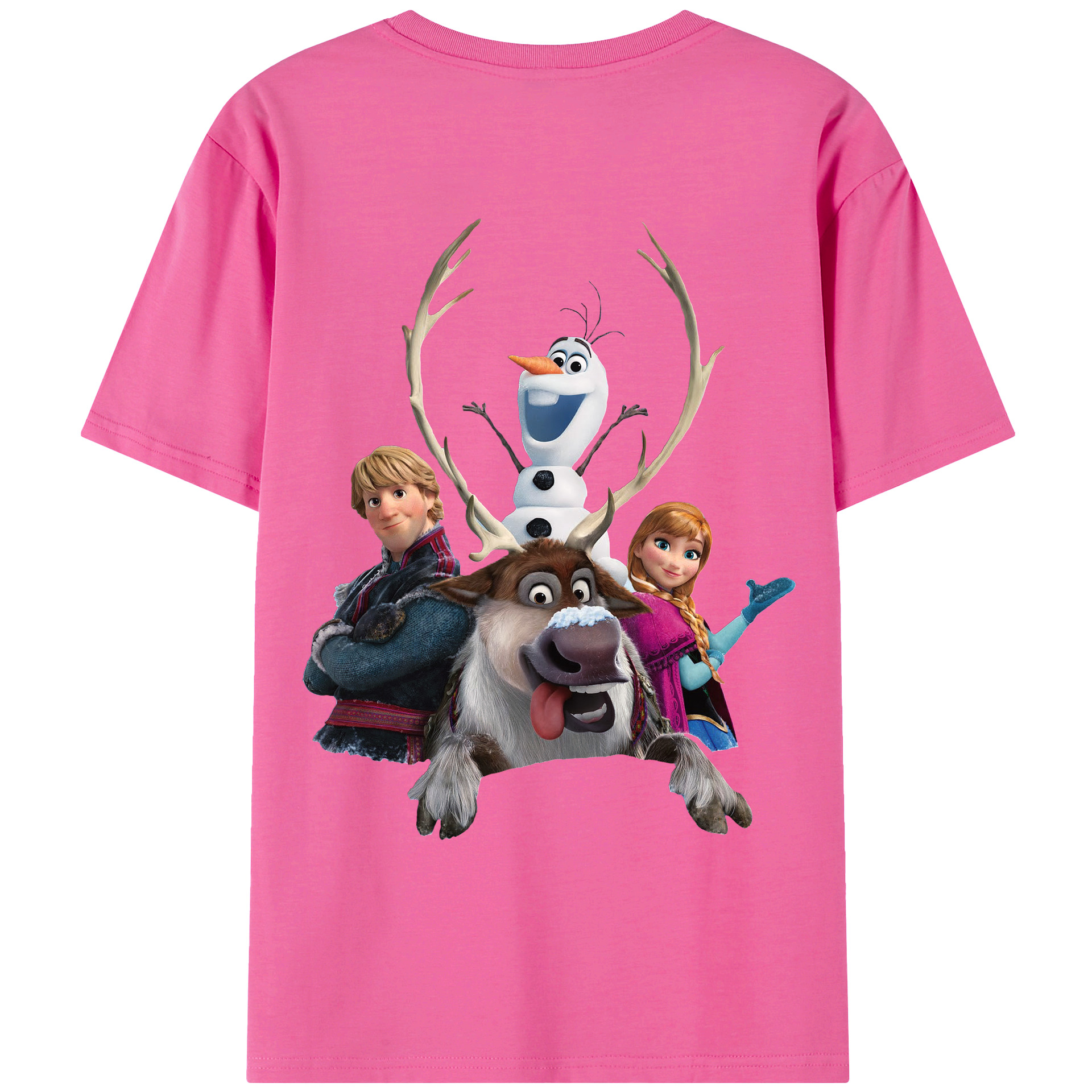 （画像用） アナと雪の女王 アンナ エルサ Frozen Anna Elsa レディース半袖Tシャツ(バックプリント)